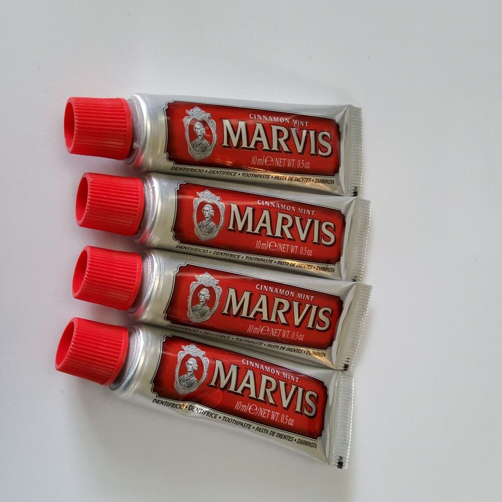 Lot Of 4-Marvis Cinnamon Mint Toothpaste 0.5oz/10ml, Sealed